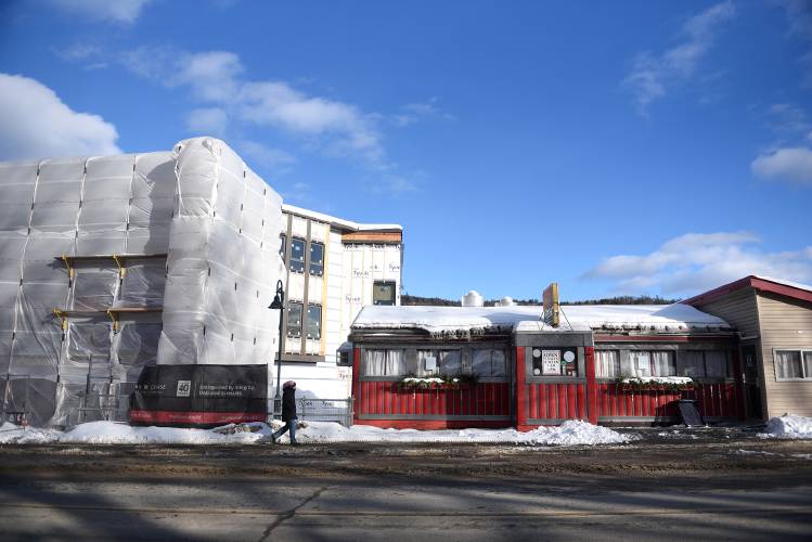 
The Windsor Diner sits at 135 Main Street in Windsor, Vt., on Tuesday, Feb. 18, 2025. Due to foundation issues, the diner’s owner is hoping to move it to another location on Main Street. (Valley News-Jennifer Hauck)