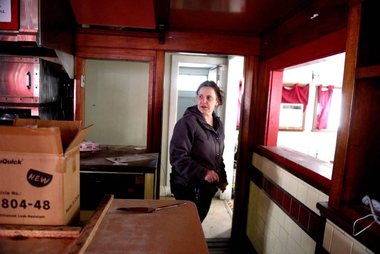 Windsor Diner owner Theresa Taylor is hoping to move the diner to another location on Main Street in Windsor, Vt.  The building’s foundation was recently found to have structural problems. (Valley News-Jennifer Hauck)