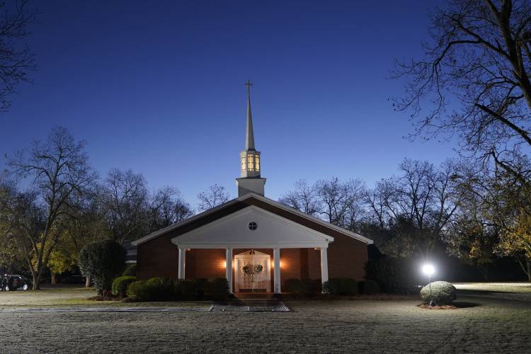 FILE - Day breaks over the Maranatha Baptist Church in Plains, Ga., on Nov. 29, 2023. (AP Photo/Alex Brandon, File)