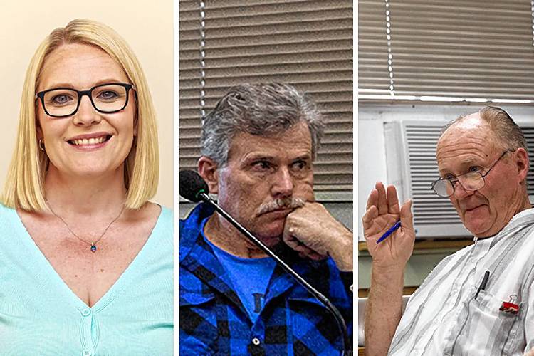 From left, Jessica Packard, Keith Sayer and Bert Spaulding Sr. are candidates for Newport School Board (Courtesy/Valley News phoographs)