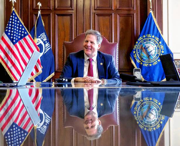 Gov. Chris Sununu delivers what may be his final press conference as governor after eight years in office on Wednesday, Dec. 19, 2024. (New Hampshire Bulletin - Ethan DeWitt)